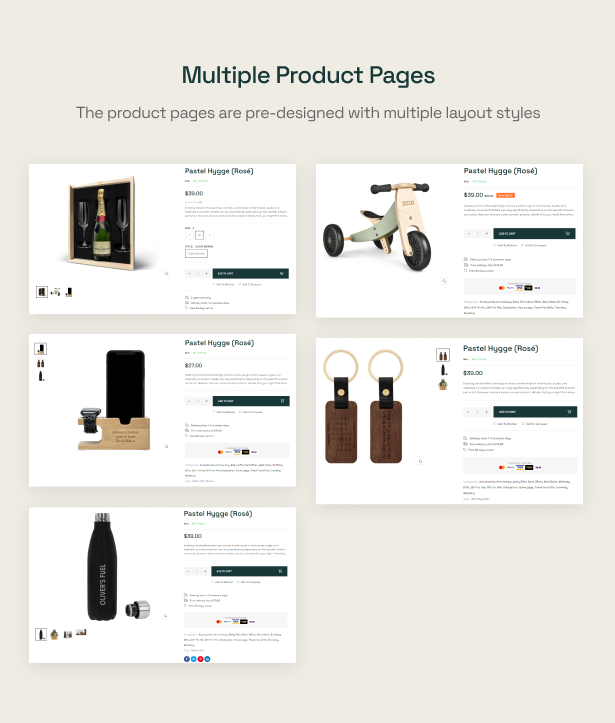 Multiple product pages