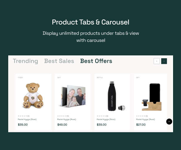 Product tabs & Carousel