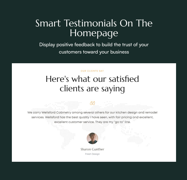 Smart testimonials on the Homepage