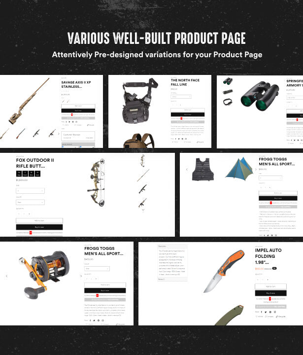 Various well-built Product Page