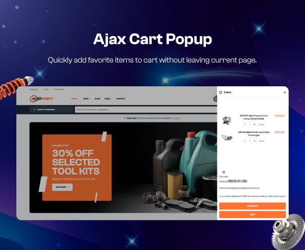 Ajax cart popup