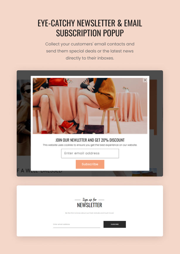 Eye-catchy Newsletter & Email Subscription Popup