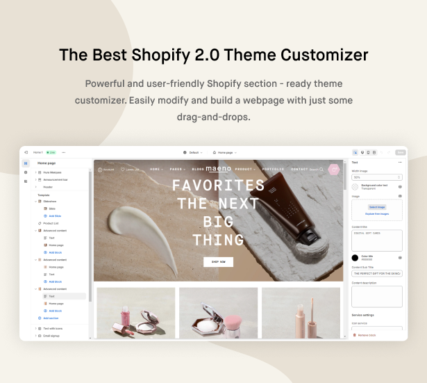 The best Shopify 2.0 theme customizer