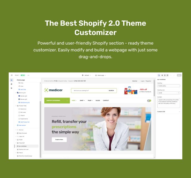 The best Shopify 2.0 theme customizer 