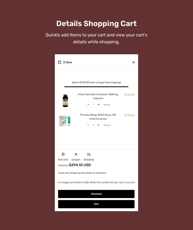 Details Shopping cart