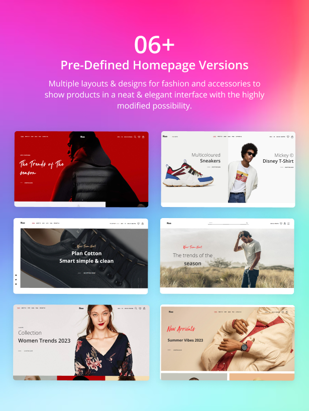 06+ Pre-defined Homepage Versions 