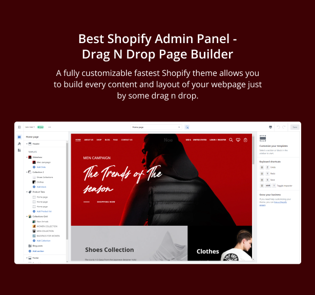 Best Shopify Admin Panel - Drag n Drop Page Builder 