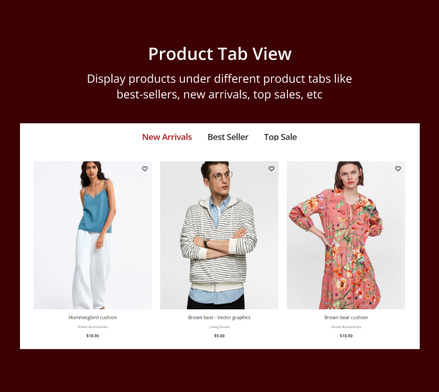 Product tab view  