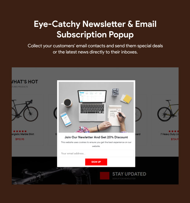 Eye-catchy Newsletter & Email Subscription Popup