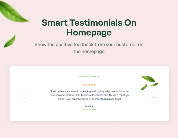 Smart Testimonials on Homepage