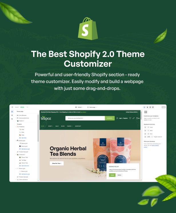 The best Shopify 2.0 theme customizer