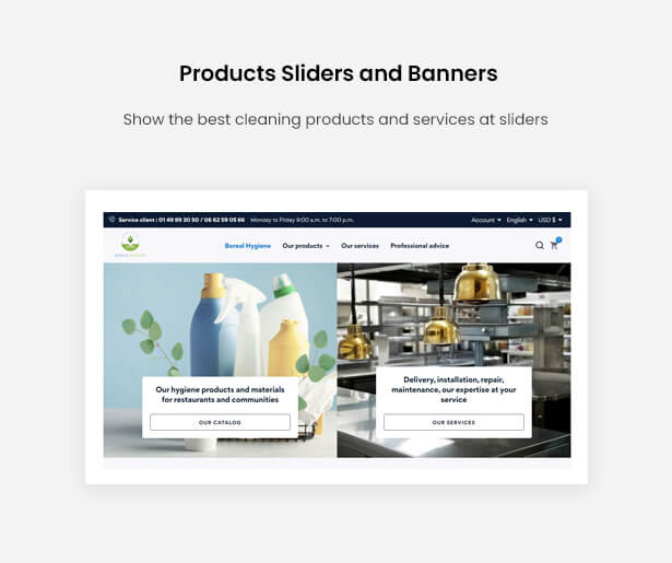 Products Sliders and Banners