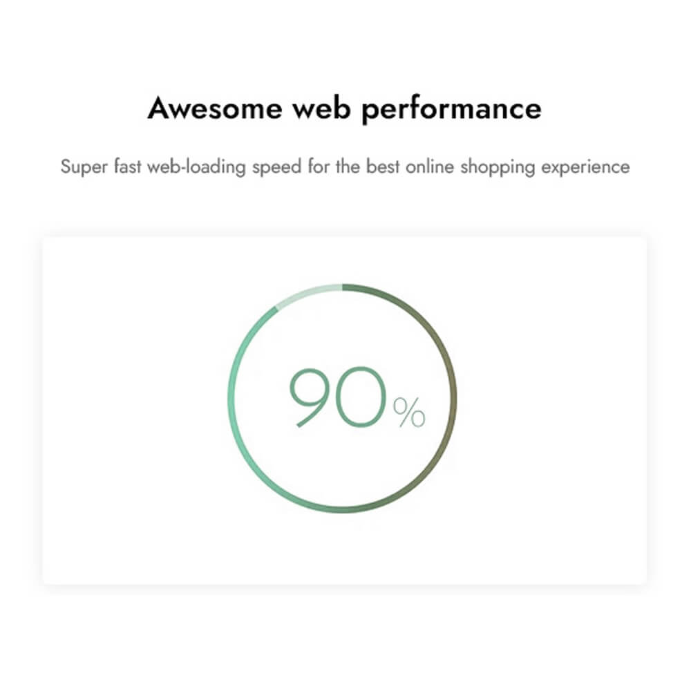 Awesome web performance Super fast web-loading speed for the best online shopping experience