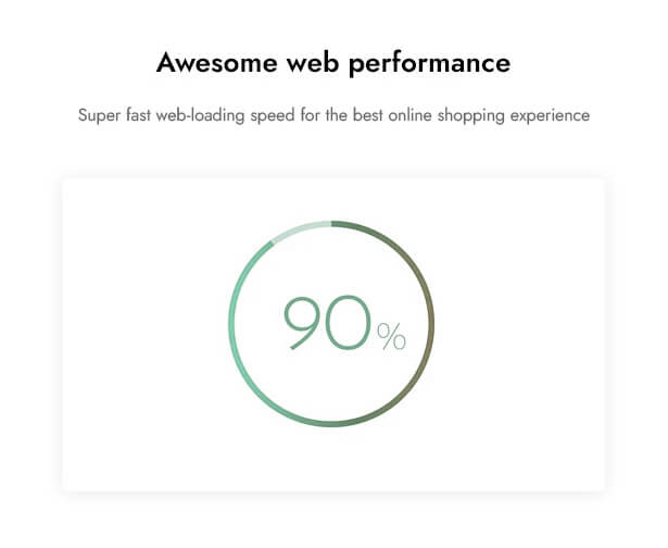 Awesome web performance Super fast web-loading speed for the best online shopping experience