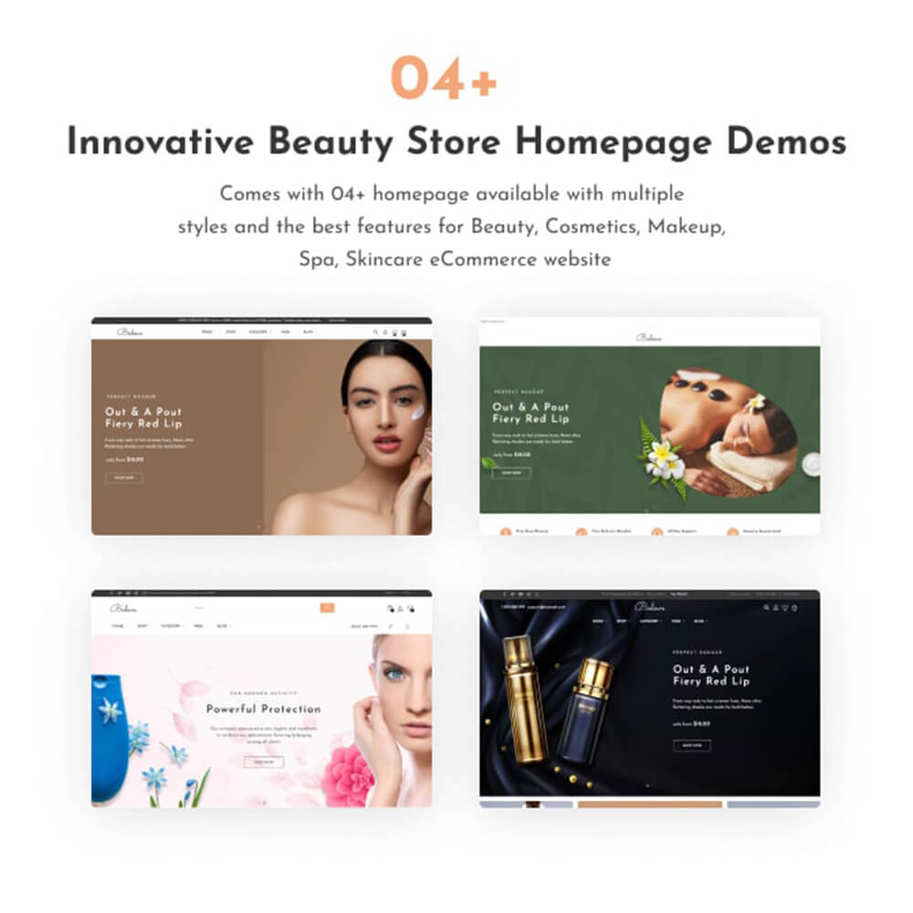 04+ Innovative Beauty Store Homepage Demos