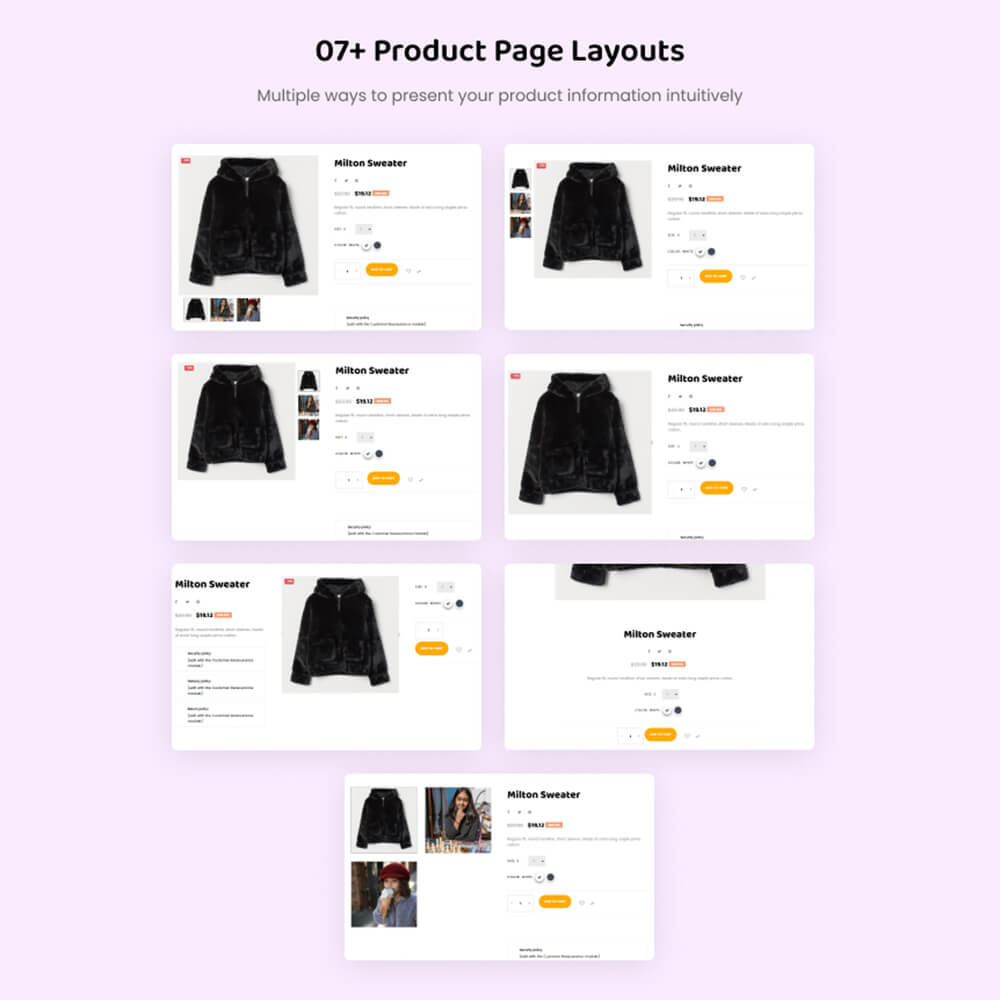 07+ Product Page layouts
