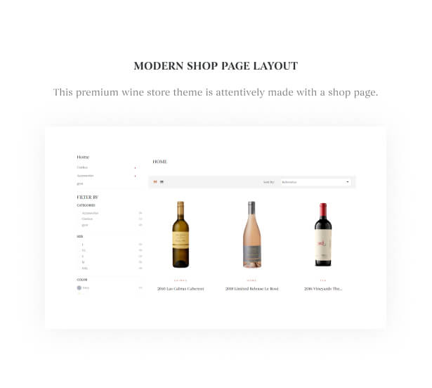 Modern shop page layout