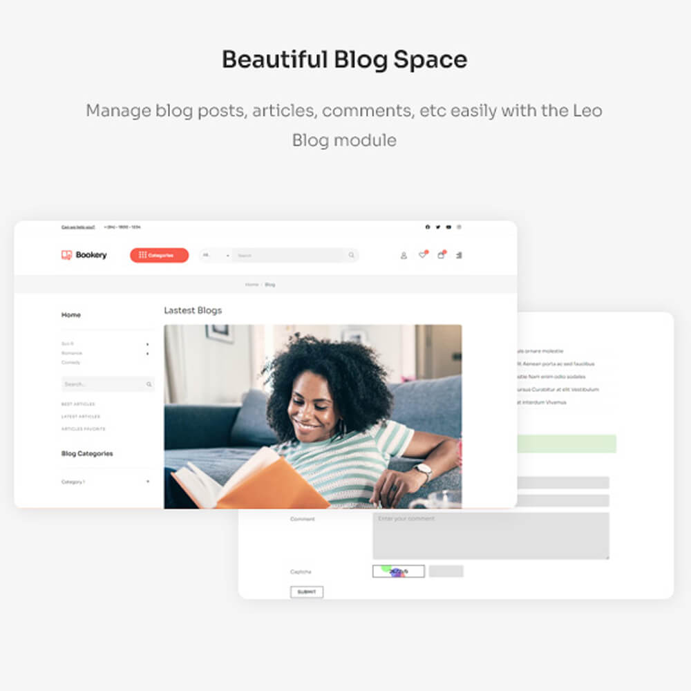 Beautiful Blog Space Manage blog posts, articles, comments, etc easily with the Leo Blog module