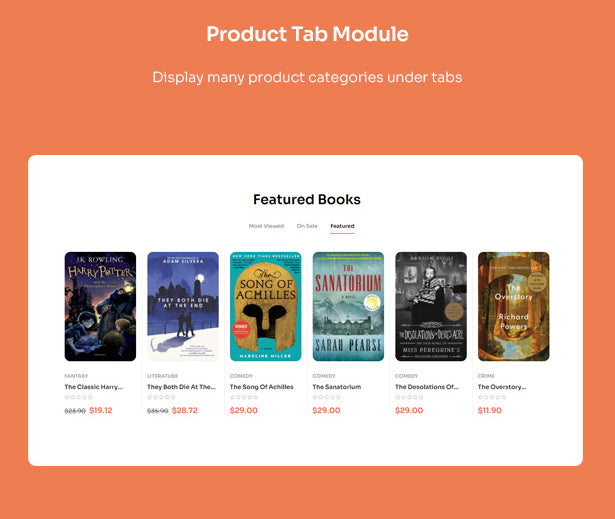 Product Tab Module Display many product categories under tabs