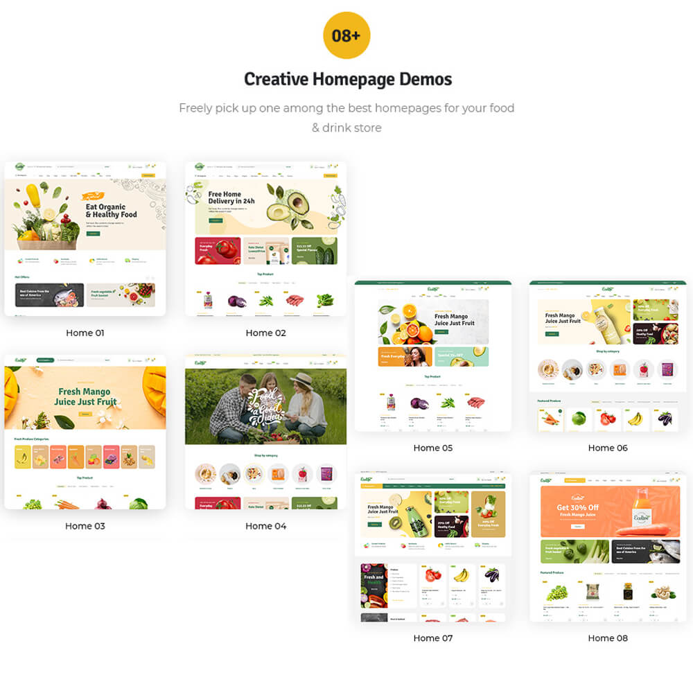 08+ creative homepage demosFreely pick up one among the best homepages for your food & drink store