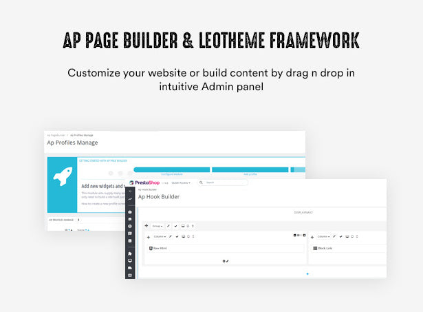 Ap Page Builder & Leotheme Framework Customize your website or build content by drag n drop in intuitive Admin panel