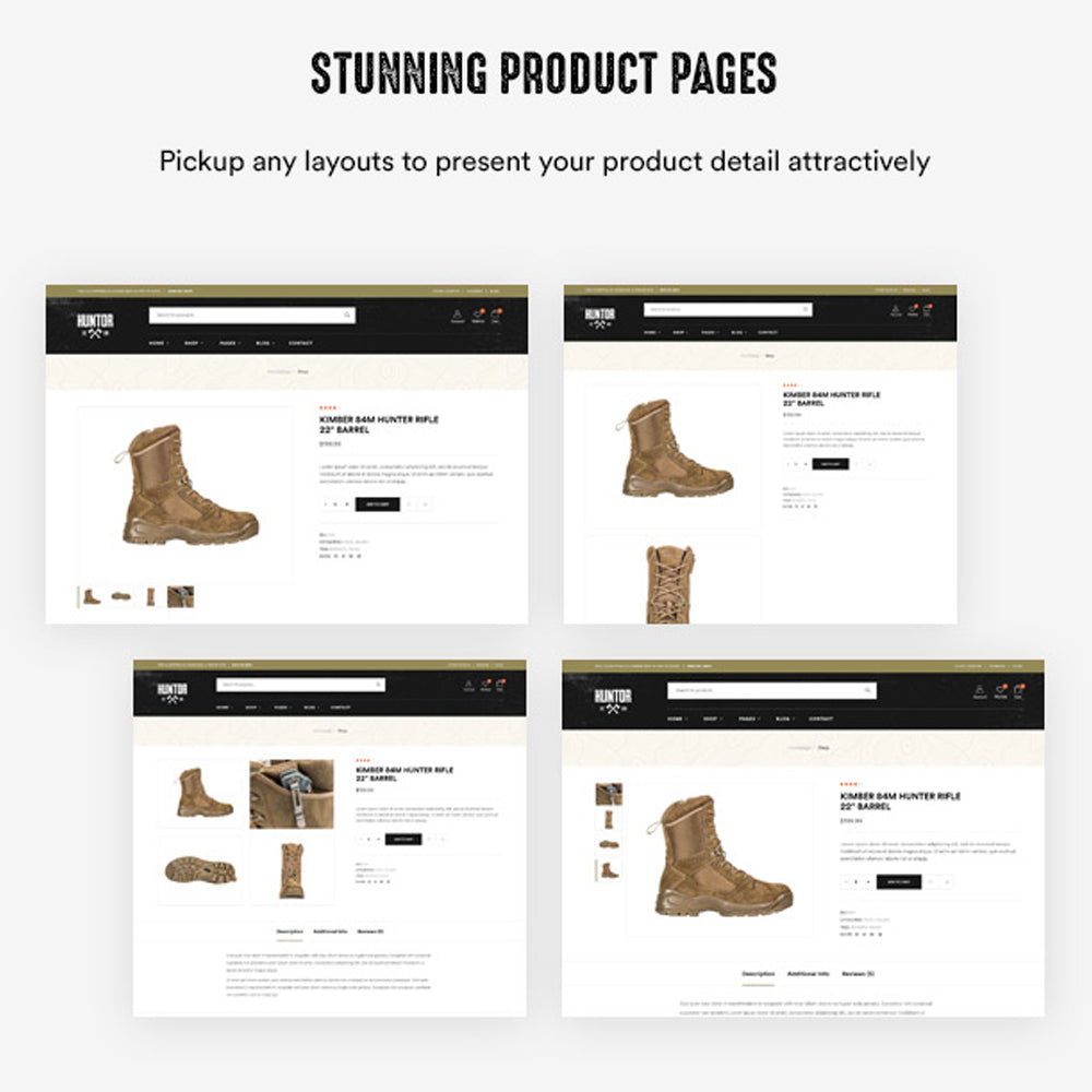 Stunning Product Pages Pickup any layouts to present your product detail attractively