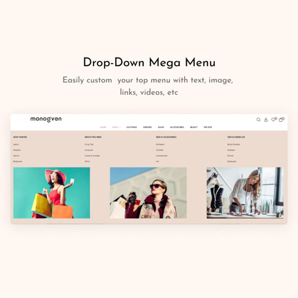 Drop-down Mega menu