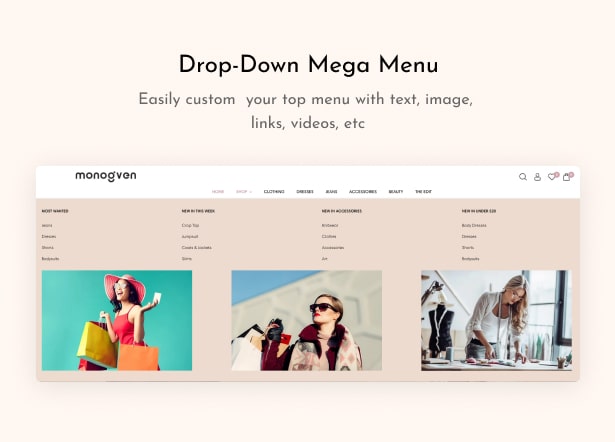 Drop-down Mega menu