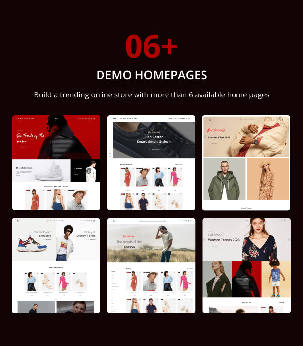 06+ Demo Homepages for Clothing & Accessories Store