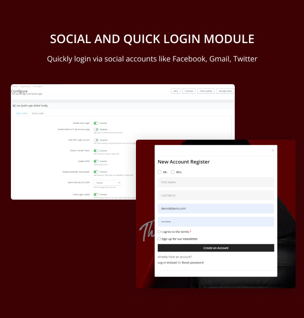  Social and Quick Login Module