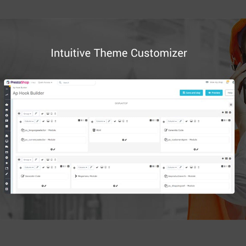Intuitive theme customizer