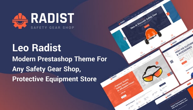 Leo Radist Modern Prestashop theme for any Safety gear shop, Protective equipment store