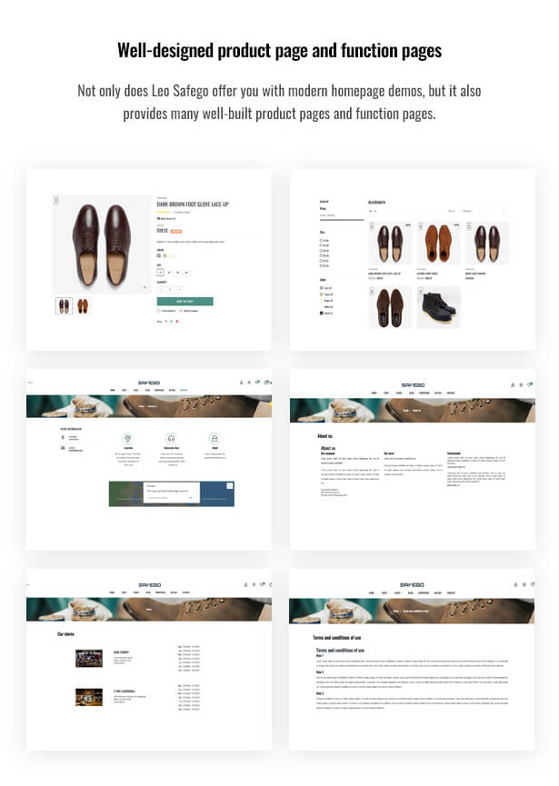 Well-designed product page and function pages