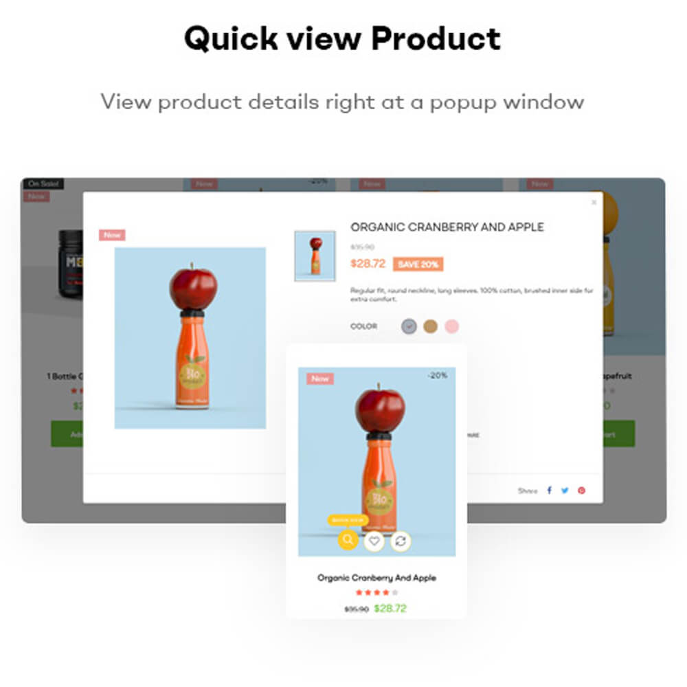 Quick view Product View product details right at a popup window