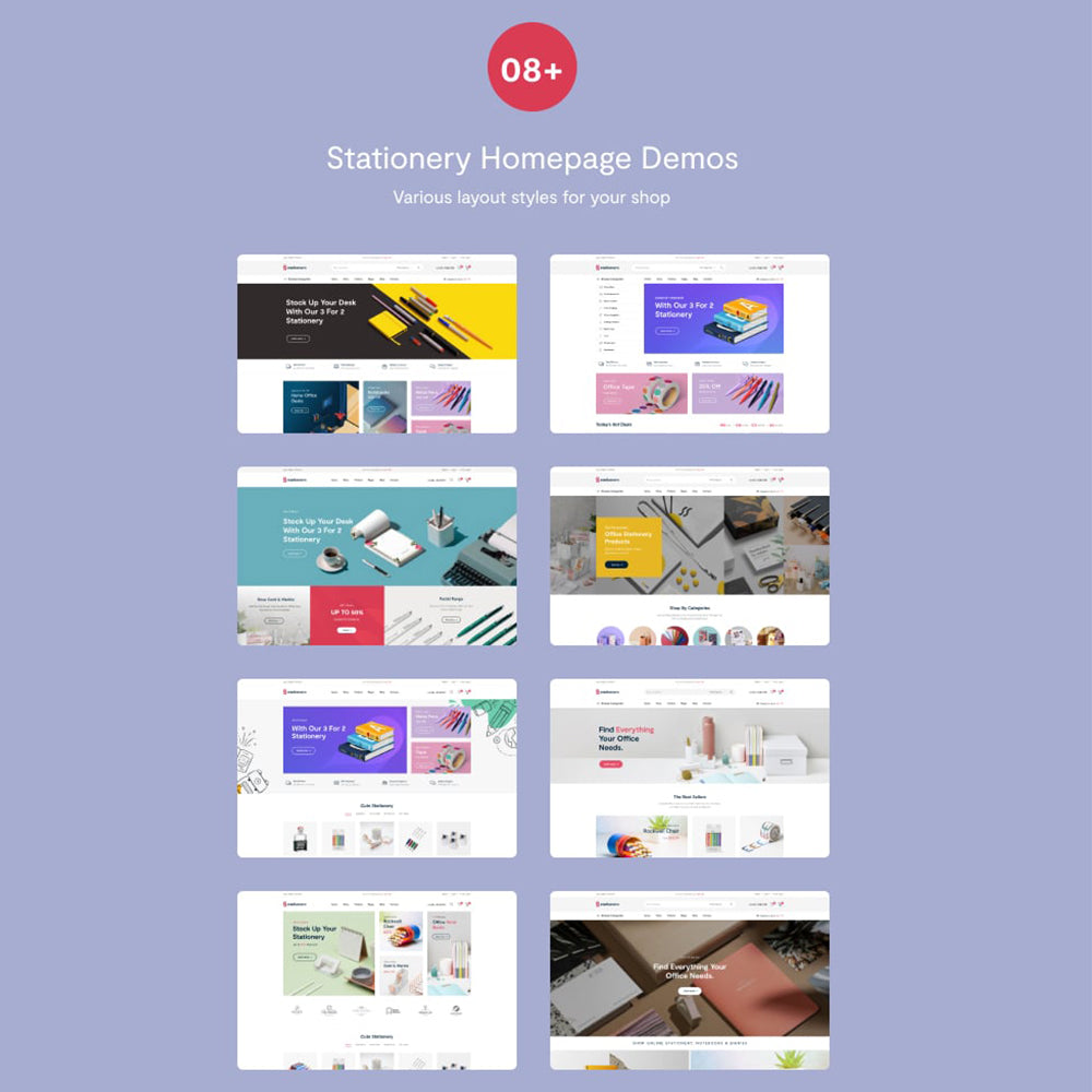 08+ Stationery homepage demos