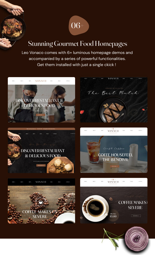 6+ Stunning Gourmet Food Homepages