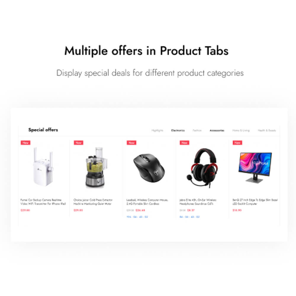 Multiple offers in Product Tabs