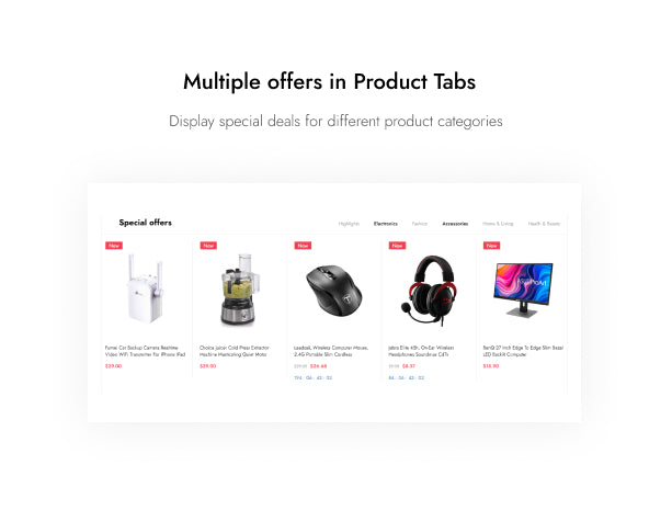 Multiple offers in Product Tabs