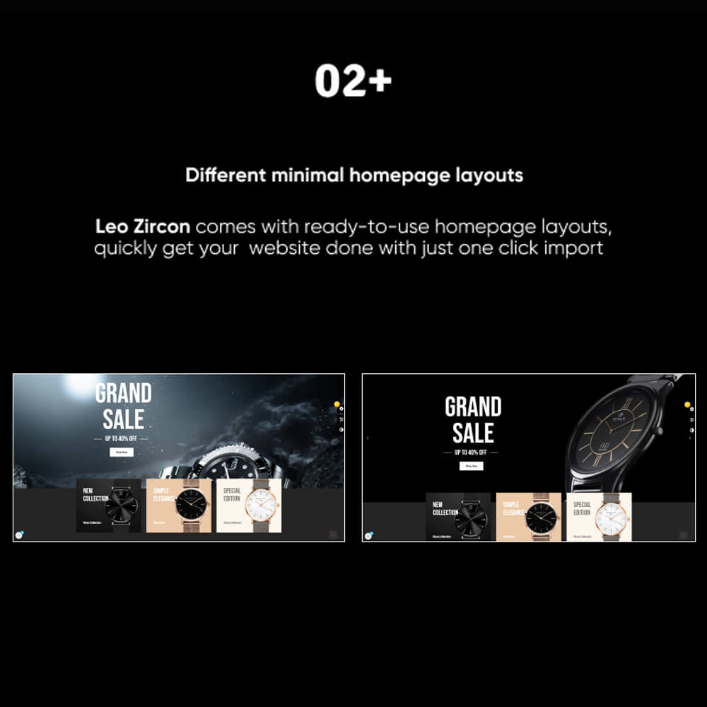 02+ different minimal homepage layouts