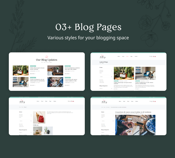 Multiple styles for blogging space