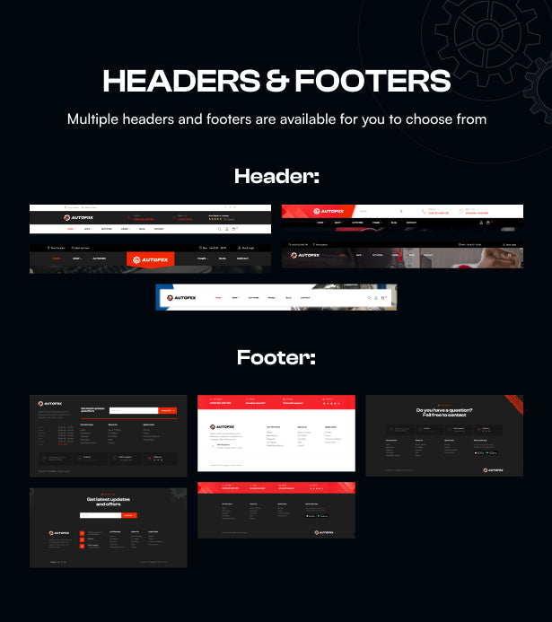 Multiple headers and footers styles