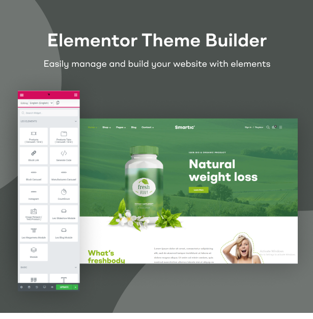 User-friendly Elementor Theme Builder