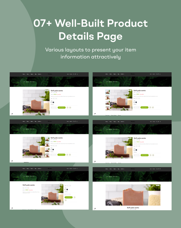 Product detail pages