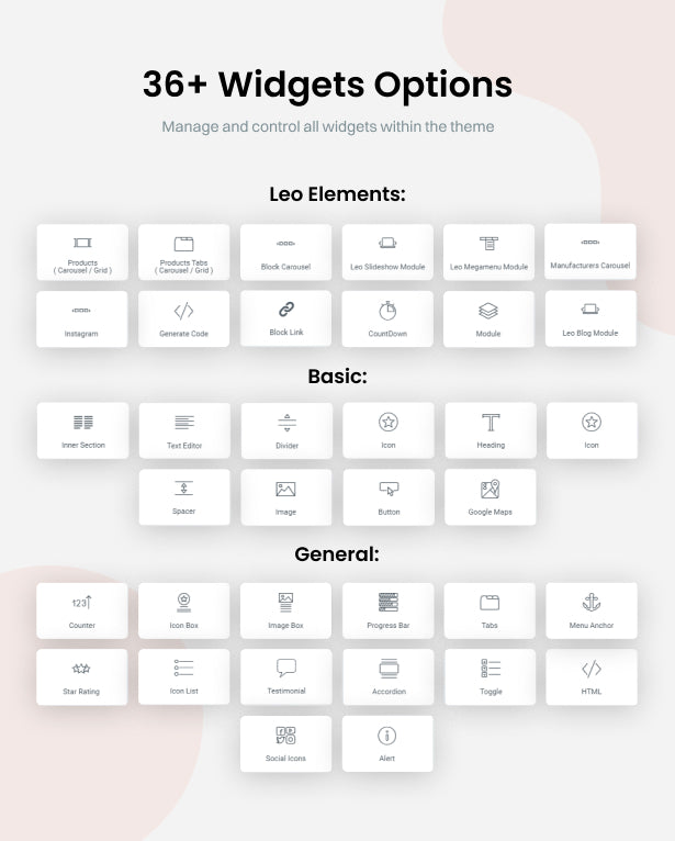 36+ Available widget elements