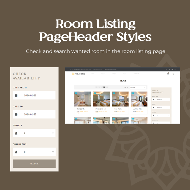 Well-designed room listing page