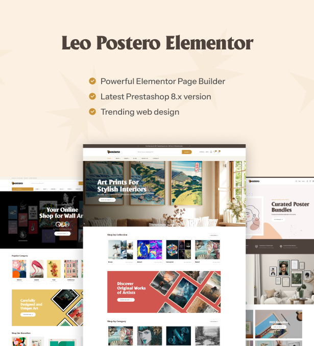 Leo Postero Elementor - Creative Art Galery Prestashop 8.x Theme