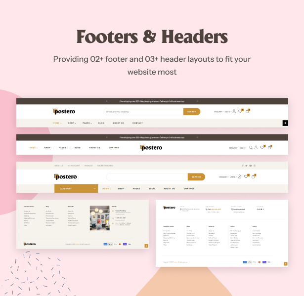 Multiple Header and Footer variations