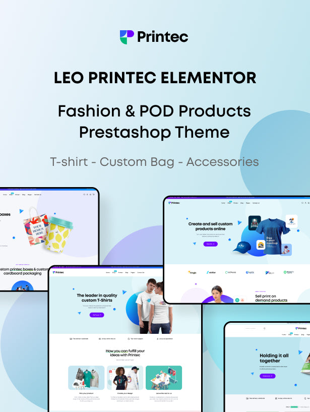  Leo Printec Elementor - Prestashop 8.x Theme For Fashion & POD T-shirt Website