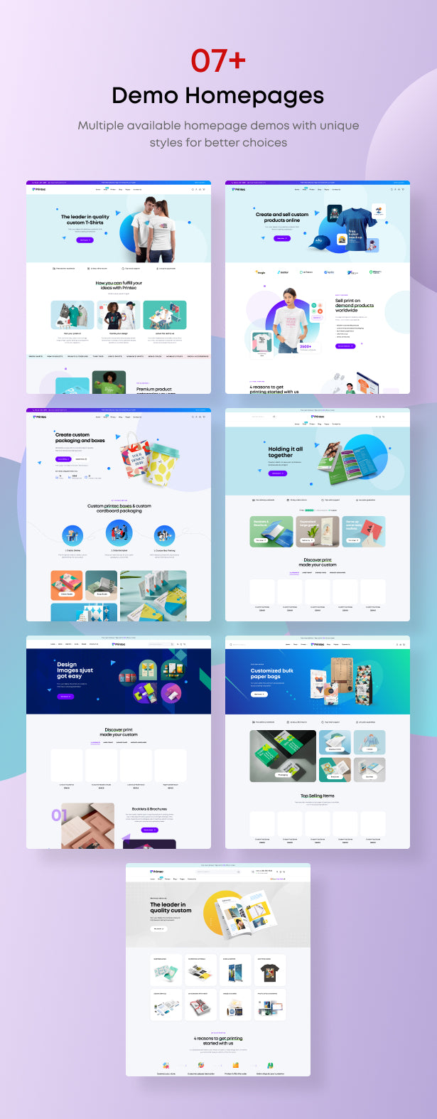 07+ Pre-made Homepages