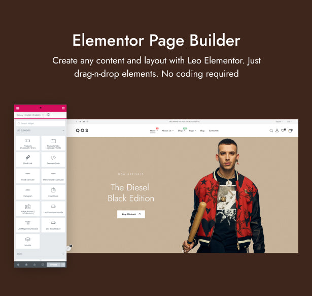  Leo Qos Elementor - Prestashop 8.x Theme For Unisex Fashion & Accessories Website